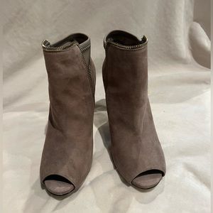 Ann Taylor Peep Toe Leather Heeled Booties 8.5
